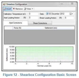 Figure 12 Shearbox Configuration Basic Screen