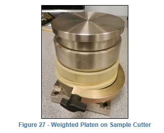 Figure 27 weighted Platen on sample cutter